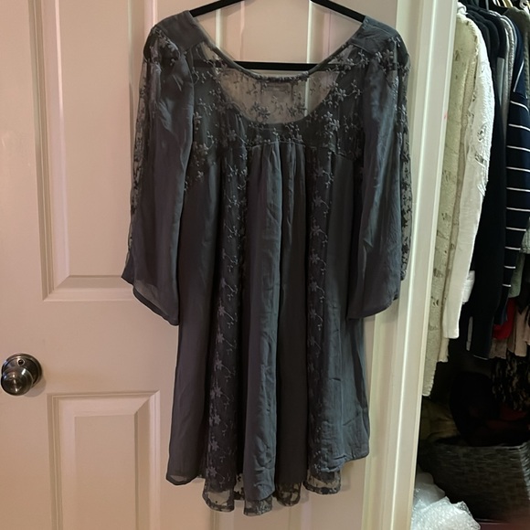 World Market Grey Lace Dress - Picture 2 of 2